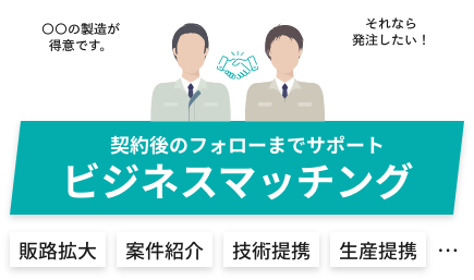 契約後のフォローまでサポート ビジネスマッチング